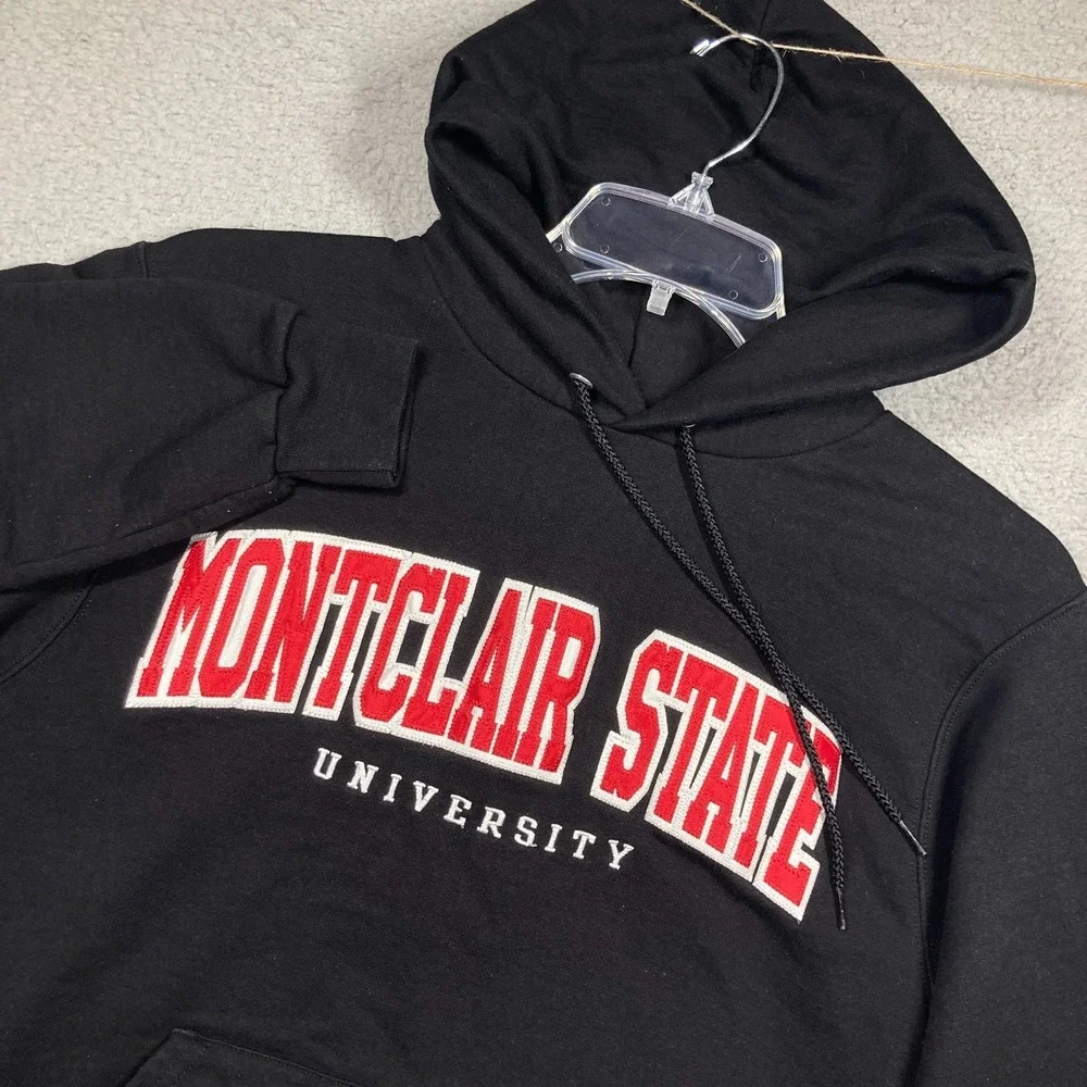 Montclair State University Hoodie Adult Small Black Pullover Sweatshirt FLAWS